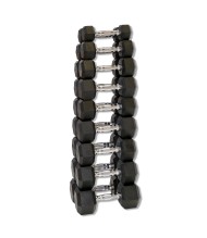 Набор гексагональных гантелей 9 пар от 2 до 10 кг