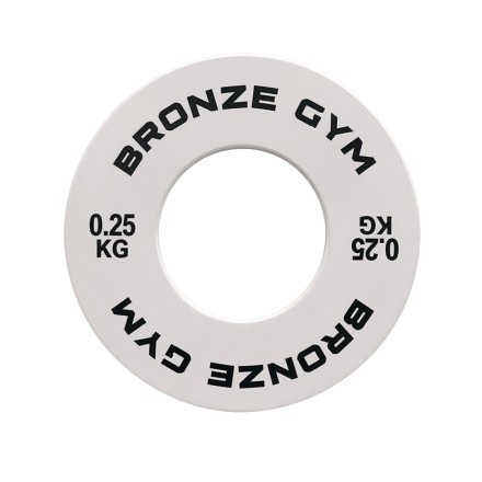 Диск калиброванный BRONZE GYM для пауэрлифтинга белый 0,25 кг