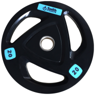 Диск для штанги Smith WP085-20 c 3-м хватом, обрезиненный, 20кг Диск для штанги Smith WP085-20 c 3-м хватом, обрезиненный, 20кг