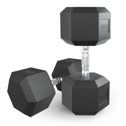 Гантель гексагональная UNIX Fit обрезиненная 42,5 кг, 2 шт.