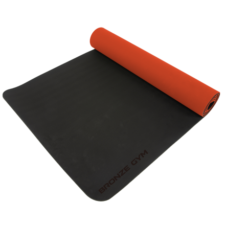 Коврик для йоги и пилатеса двусторонний BRONZE GYM,183x61x0.6см.