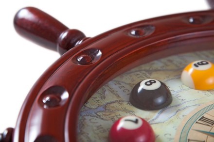 Часы настенные "Штурвал" 50 см x 50 см, деревянные