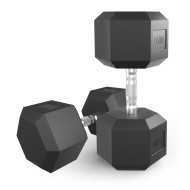 Гантель гексагональная UNIX Fit обрезиненная 40 кг, 2 шт.