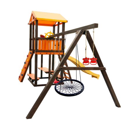 Игровой комплекс Perfetto Sport «Bari-4» с качелями "Паутина" 