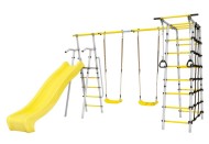 Дачный комплекс "Богатырь Плюс 2 MAX" + ПЛАСТИКОВЫЕ качели Romana 103.12.07 (серый/жёлтый)
