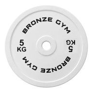 Диск калиброванный BRONZE GYM для пауэрлифтинга белый 5 кг