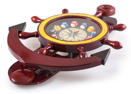 Часы настенные "Якорь" 40 см x 61 см, деревянные