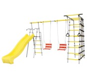 Дачный комплекс "Богатырь Плюс 2 MAX" + ЦЕПНЫЕ качели Romana 103.12.07 (серый/жёлтый)