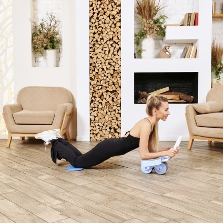 Тренажёр для пресса AB Roller SND голубой с ковриком 34 х 17 x 0.6 cм Тренажёр для пресса AB Roller SND голубой с ковриком 34 х 17 x 0.6 cм