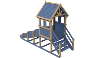 Зимняя деревянная заливная горка Теремок скат 2.8 м
