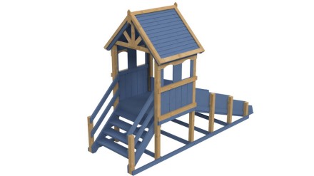 Зимняя деревянная заливная горка Теремок скат 2.8 м