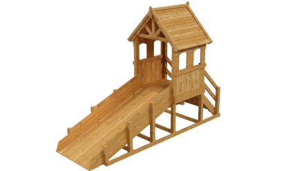 Зимняя деревянная заливная горка Теремок скат 2.8 м