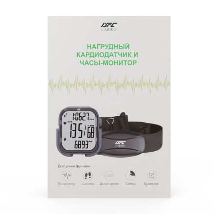 Нагрудный кардиодатчик + часы - монитор DFC W585C (комплект) Нагрудный кардиодатчик + часы - монитор DFC W585C (комплект)