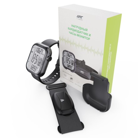 Нагрудный кардиодатчик + часы - монитор DFC W585C (комплект) Нагрудный кардиодатчик + часы - монитор DFC W585C (комплект)