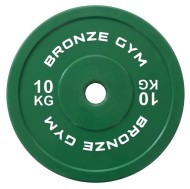 Диск калиброванный BRONZE GYM для пауэрлифтинга зеленый 10 кг