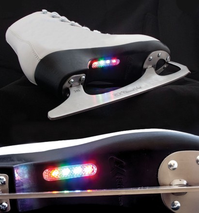 Фигурные коньки PARIS LUX fur с подсветкой