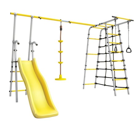 Дачный комплекс "Богатырь Плюс 2" + ДИСК качели Romana 103.12.06 (серый/жёлтый)