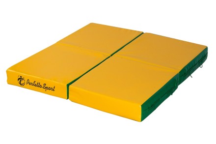 Мат Perfetto Sport № 11 (100 х 100 х 10) складной 4 сложения сине/жёлтый Мат Perfetto Sport № 11 (100 х 100 х 10) складной 4 сложения сине/жёлтый