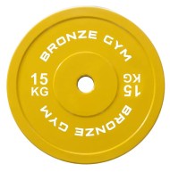 Диск калиброванный BRONZE GYM для пауэрлифтинга желтый 15 кг