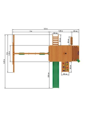 Деревянная детская площадка для дачи "Шато 2"