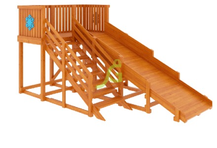 Деревянная зимняя горка "IgraGrad Snow Fox", скат 4 м