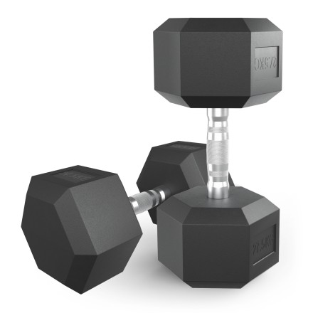 Гантель гексагональная UNIX Fit обрезиненная 27,5 кг, 2 шт.