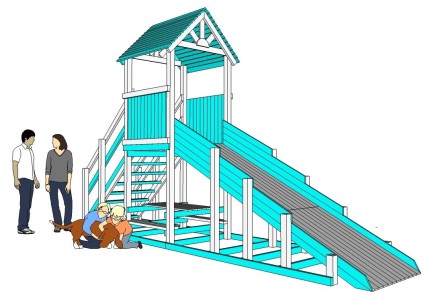 Зимняя детская деревянная горка Выше Всех Морозко