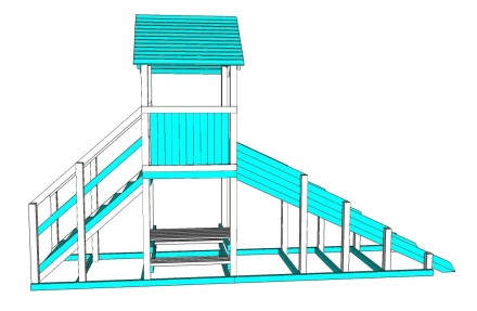 Зимняя детская деревянная горка Выше Всех Морозко