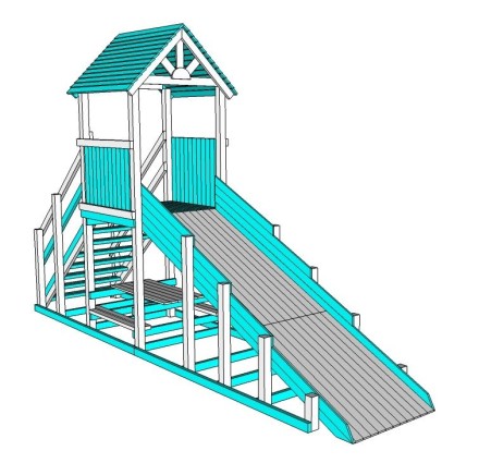 Зимняя детская деревянная горка Выше Всех Морозко