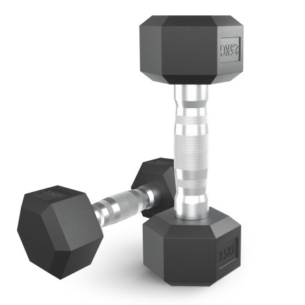 Гантель гексагональная UNIX Fit обрезиненная 2,5 кг, 2 шт.