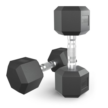 Гантель гексагональная UNIX Fit обрезиненная 10 кг, 2 шт.