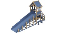 Зимняя деревянная заливная горка Теремок 1 скат 4.2 м