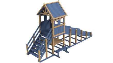 Зимняя деревянная заливная горка Теремок 1 скат 4.2 м