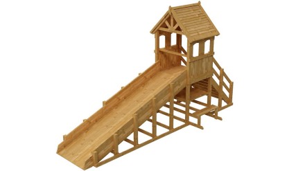 Зимняя деревянная заливная горка Теремок 1 скат 4.2 м