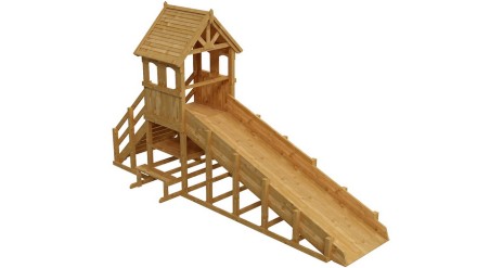 Зимняя деревянная заливная горка Теремок 1 скат 4.2 м