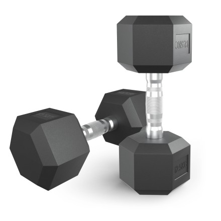 Гантель гексагональная UNIX Fit обрезиненная 12,5 кг, 2 шт.