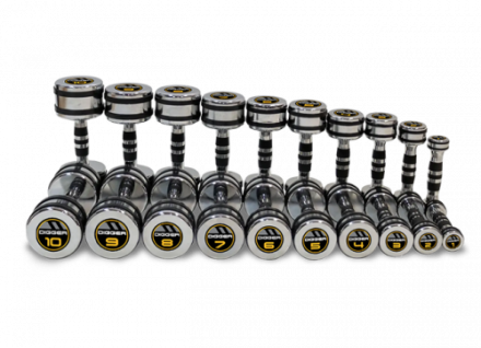 Комплект хромированных гантелей 10 пар от 1 до 10 кг Hasttings Digger HD51D5B-1-10