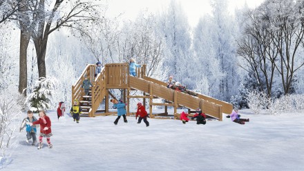 Зимняя горка «SWAN-1» 