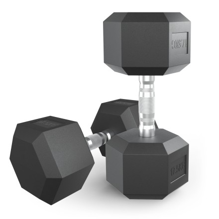 Гантель гексагональная UNIX Fit обрезиненная 17,5 кг, 2 шт.