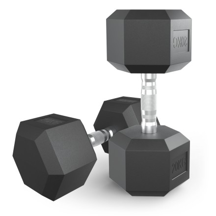 Гантель гексагональная UNIX Fit обрезиненная 20 кг, 2 шт.