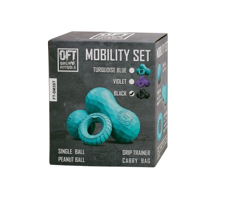 Набор из двух массажных мячей с кистевым эспандером черный