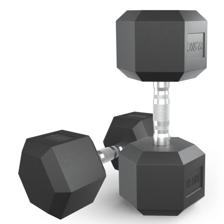 Гантель гексагональная UNIX Fit обрезиненная 22,5 кг, 2 шт.