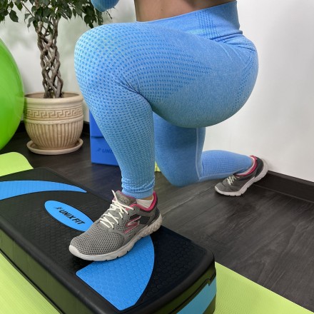 Степ-платформа UNIX Fit для фитнеса 3 уровня, 80 см, голубой Степ-платформа UNIX Fit для фитнеса 3 уровня, 80 см, голубой