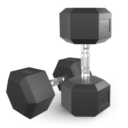 Гантель гексагональная UNIX Fit обрезиненная 25 кг, 2 шт.