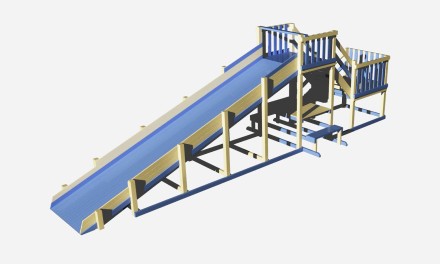 Зимняя деревянная заливная горка Ледянка 2 скат 5.7 м