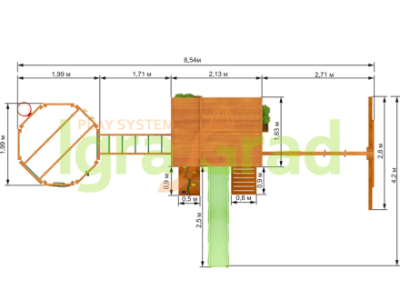 Детская площадка Клубный домик 2 с WorkOut Luxe