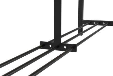 Скамейка для раздевалок со спинкой разборная с полкой для обуви