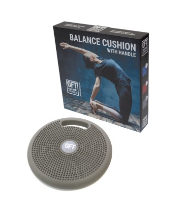 Массажно-балансировочная подушка с ручкой серая в комплекте с насосом