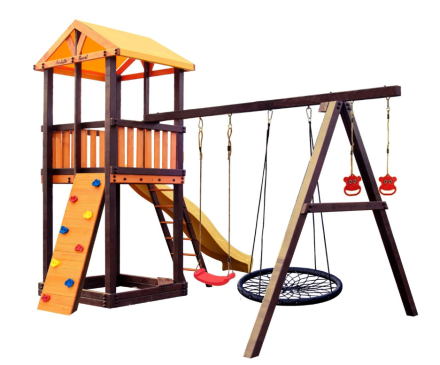  Игровой комплекс Perfetto Sport «Pitigliano-4» с качелями "Паутина" 
