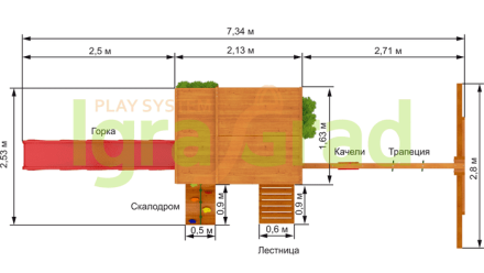 Детская площадка для дачи Клубный домик 2